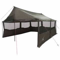 Family Tent 450 x 400 x 265 cm Polyester and Steel Brown and grey 450 x 400 x 265/165 cm
