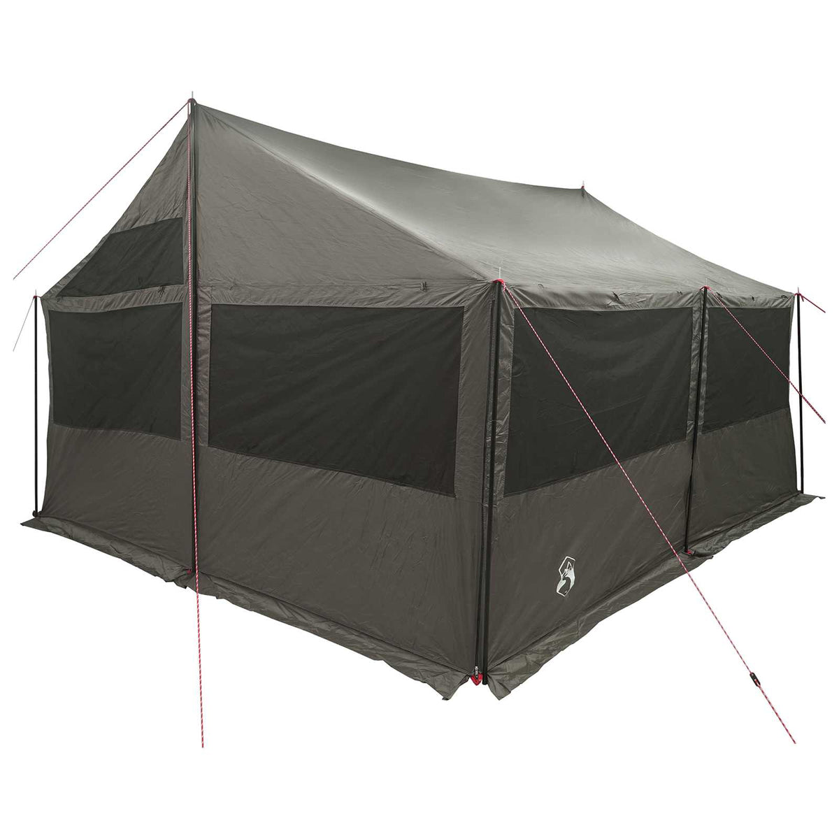 Family Tent 450 x 400 x 265 cm Polyester and Steel Brown and grey 450 x 400 x 265/165 cm