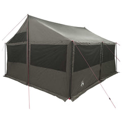 Family Tent 450 x 400 x 265 cm Polyester and Steel Brown and grey 450 x 400 x 265/165 cm