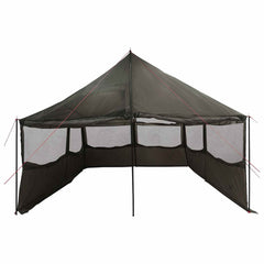 Family Tent 450 x 400 x 265 cm Polyester and Steel Brown and grey 450 x 400 x 265/165 cm