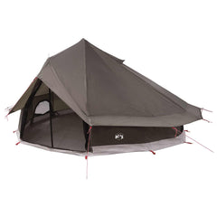 Tipi Tent Polyester and Steel Brown Grey 18-Person