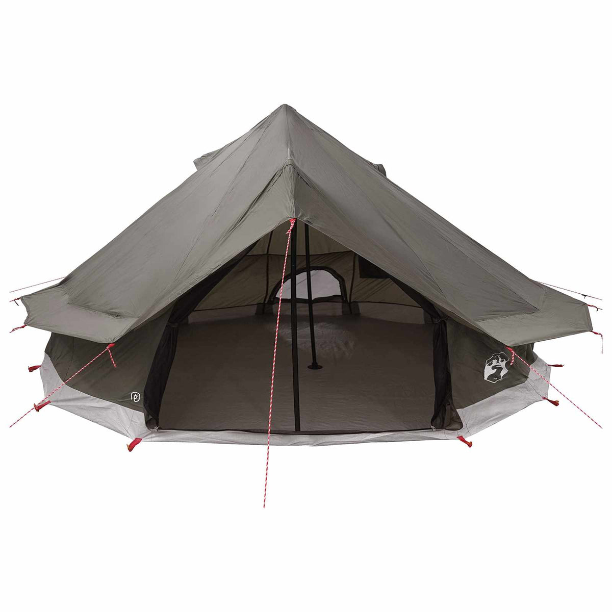 Tipi Tent Polyester and Steel Brown Grey 18-Person