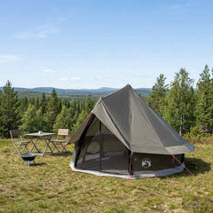 Tipi Tent Polyester and Steel Brown Grey 4-Person