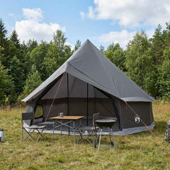 Tipi Tent Polyester and Steel Brown Grey 6-Person