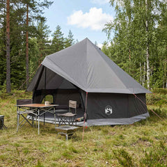 Tipi Tent Polyester and Steel Brown Grey 8-Person