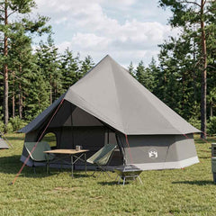 Tipi Tent Polyester and Steel Brown Grey 10-Person