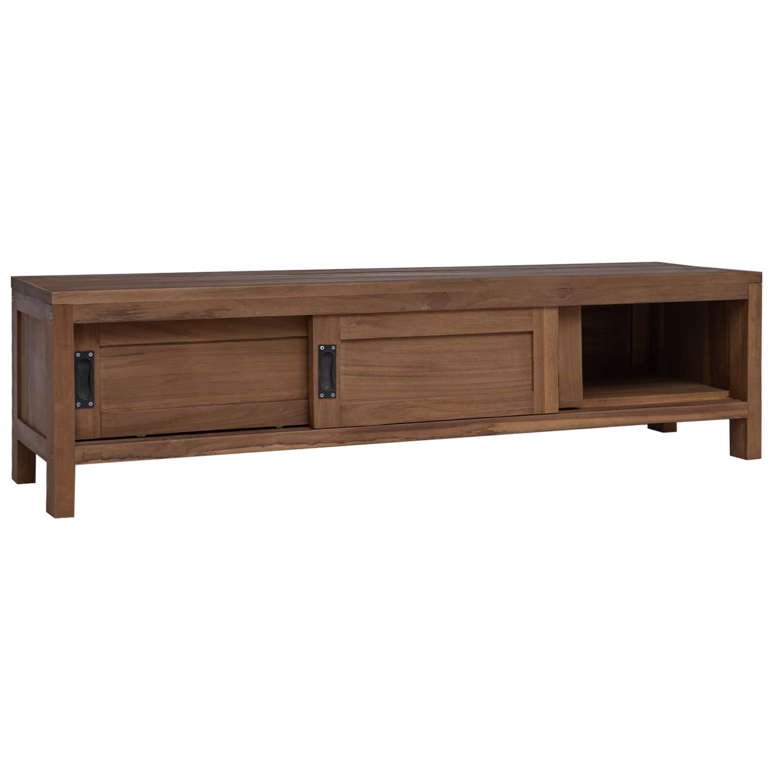 vidaXL TV Cabinet 110 x 30 x 30 cm Solid Teak Wood Natural 2