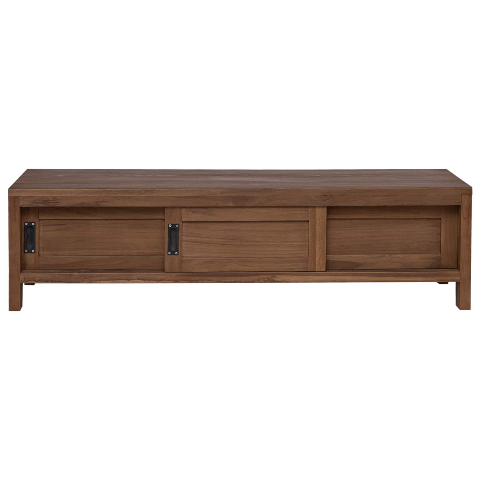 vidaXL TV Cabinet 110 x 30 x 30 cm Solid Teak Wood Natural 3