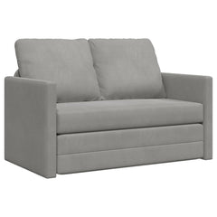 Folding Sofa Bed 122 x 70 x 60 cm Velvet Light grey