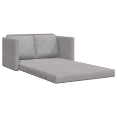 Folding Sofa Bed 122 x 70 x 60 cm Velvet Light grey