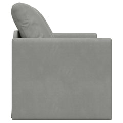 Folding Sofa Bed 122 x 70 x 60 cm Velvet Light grey