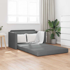 2-Seater Folding Sofa Bed 124 x 71 x 78 cm Fabric Dark grey