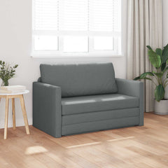 2-Seater Folding Sofa Bed 124 x 71 x 78 cm Fabric Dark grey