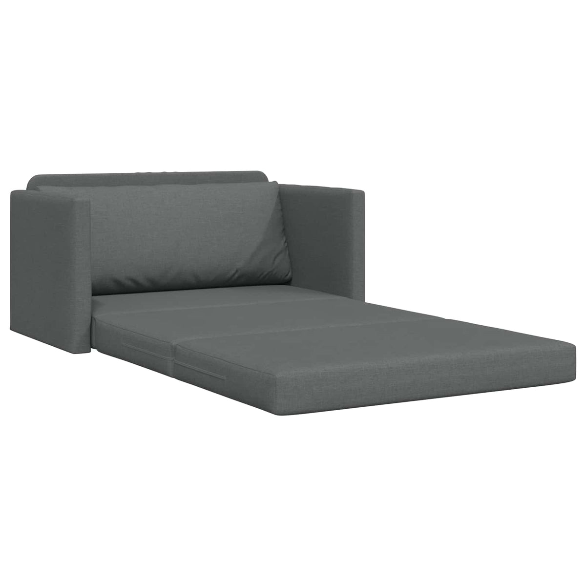 2-Seater Folding Sofa Bed 124 x 71 x 78 cm Fabric Dark grey