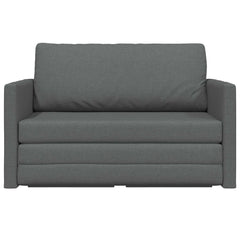 2-Seater Folding Sofa Bed 124 x 71 x 78 cm Fabric Dark grey