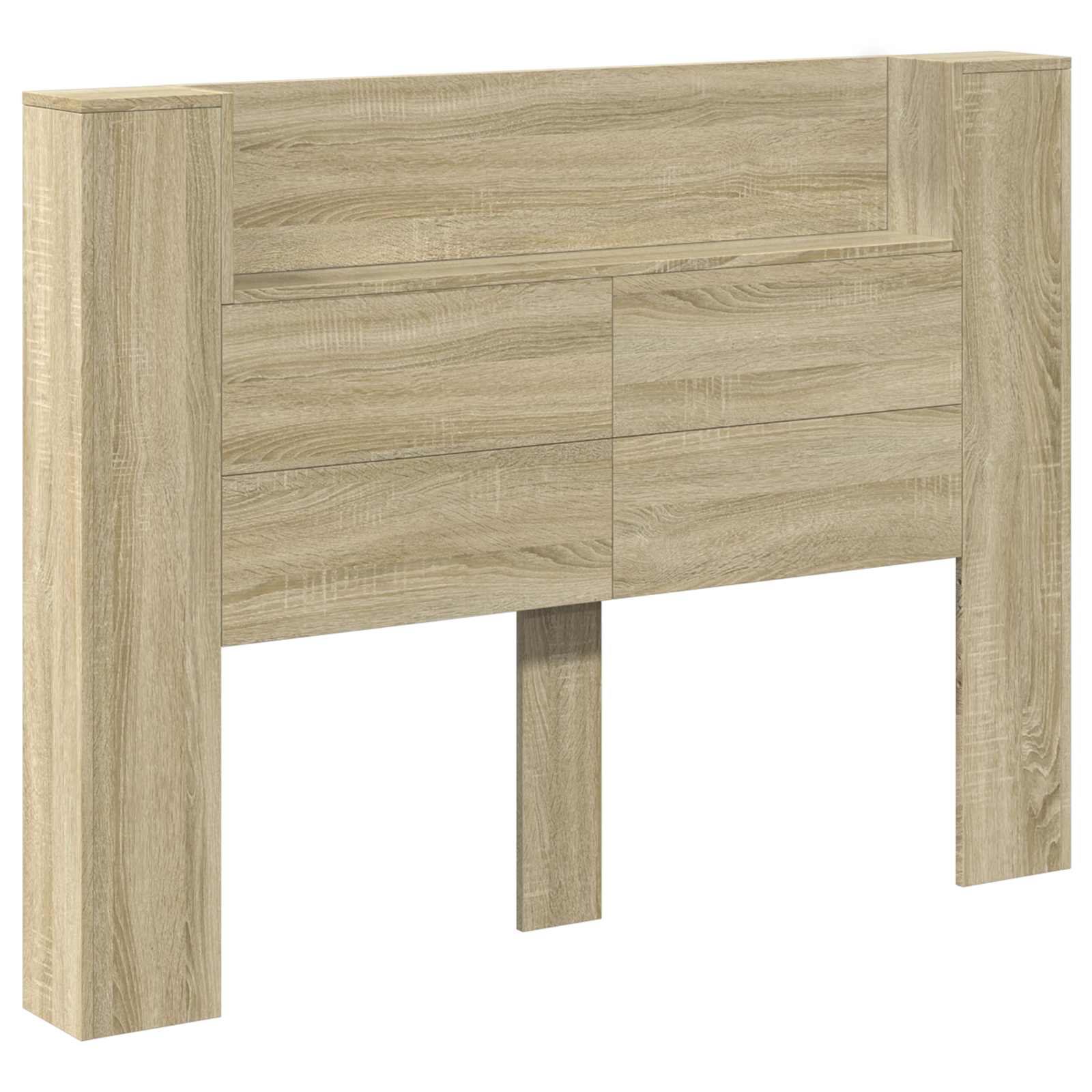 vidaXL Headboard Cabinet with LED Sonoma Engineered Wood 2