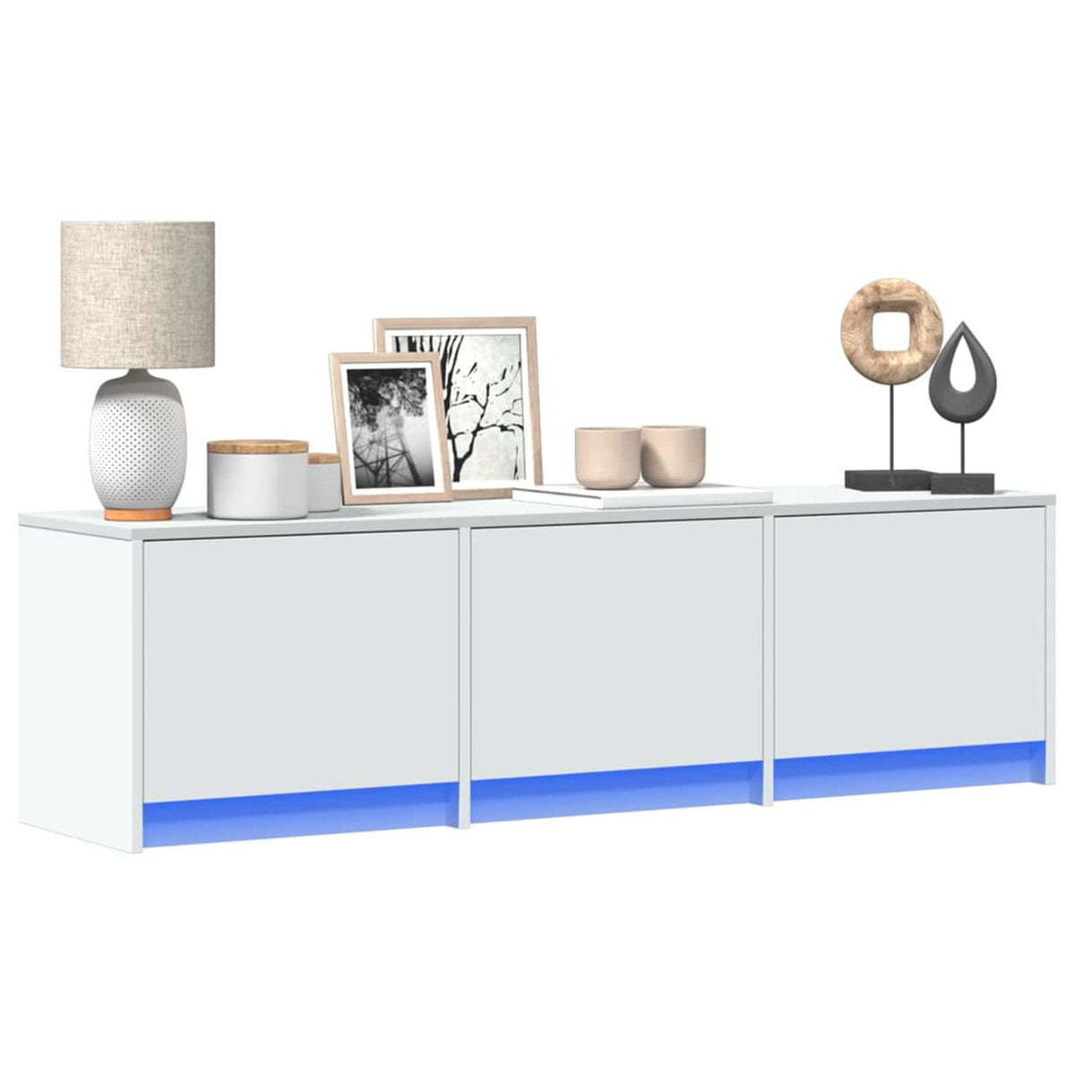 TV Cabinet Engineered Wood Width 140 cm White