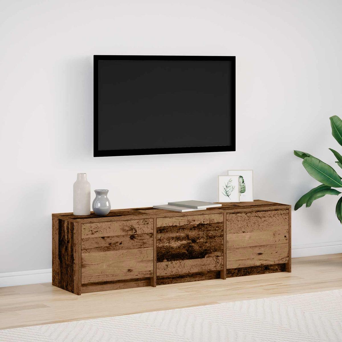 TV Cabinet Engineered Wood Width 140 cm Old wood