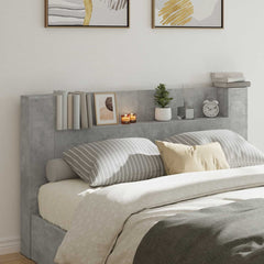 Headboard LED Engineered Wood Concrete grey