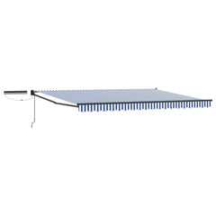 Solar Electric Awning Anthracite Blue White Stripe