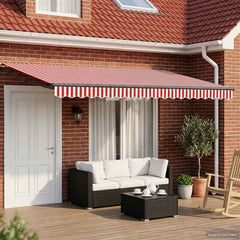 Solar Electric Awning Anthracite Red White Stripe