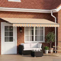Solar Electric Awning Anthracite Yellow/Grey/White Stripe