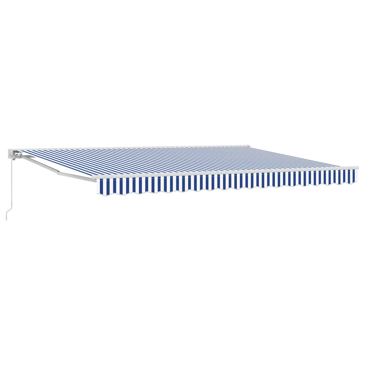 Manual Awning Polyester Blue white frame