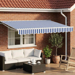 Awning Solar White Blue Stripe