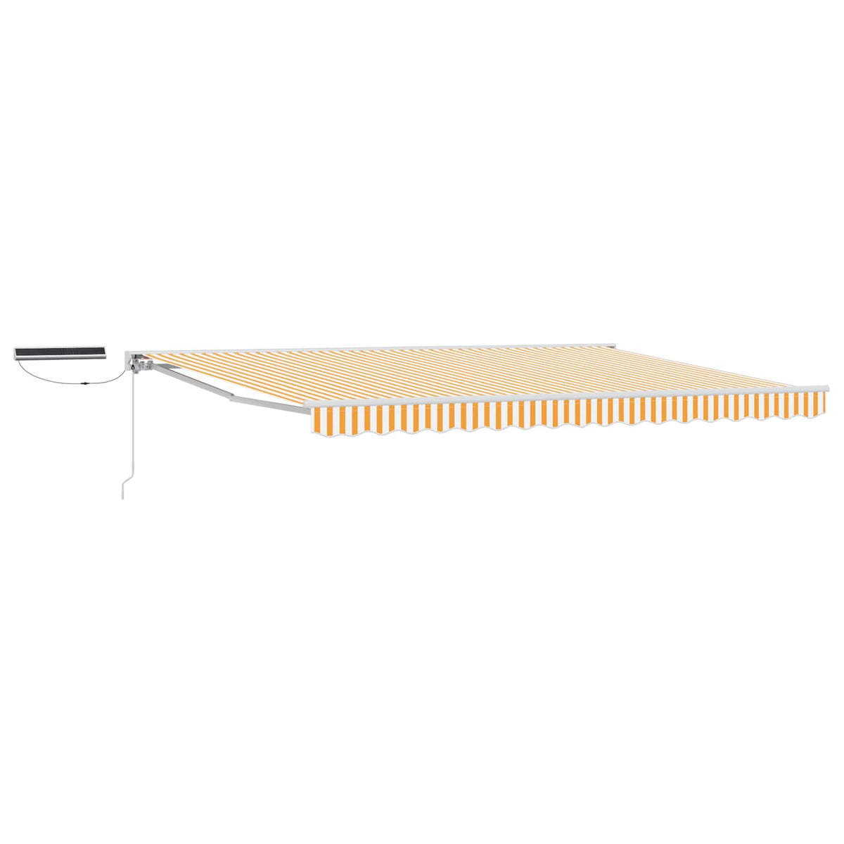 Solar Electric Awning 4 x 2 m 100% Polyester White Yellow and White Stripe