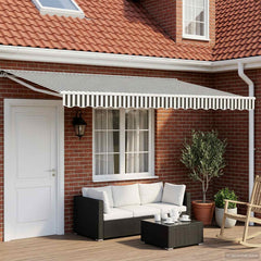 Solar Awning White Anthracite Stripe