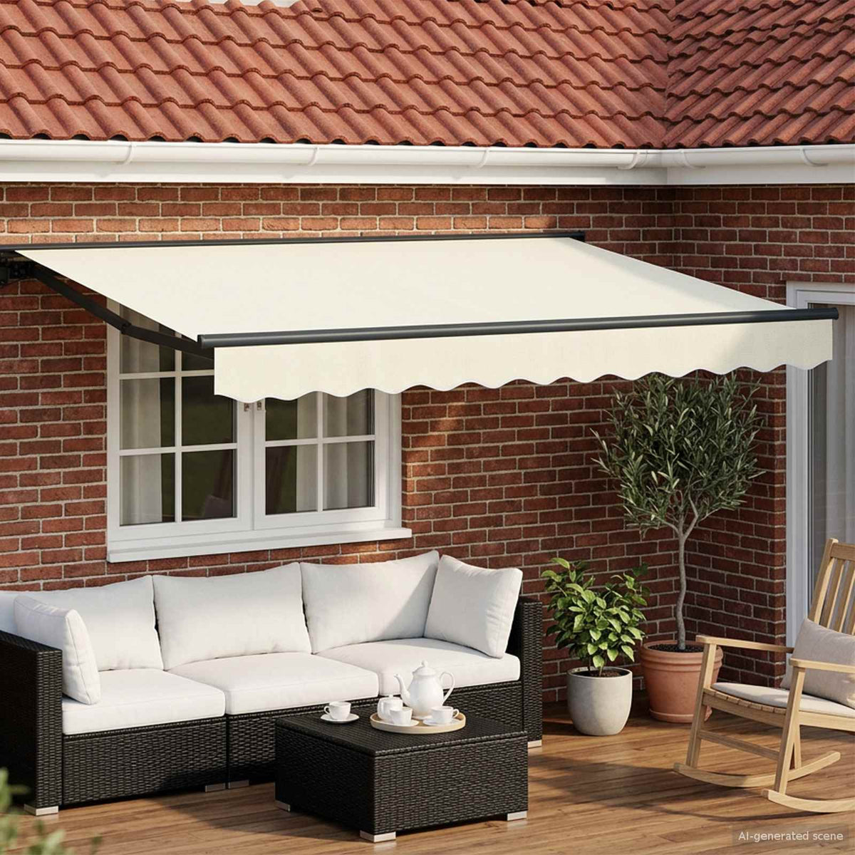 Solar Awning Anthracite Cream