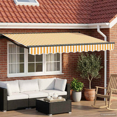 Solar Awning Anthracite Yellow White Stripe
