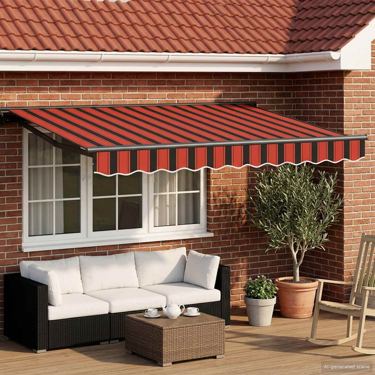 Solar Awning Anthracite Stripe