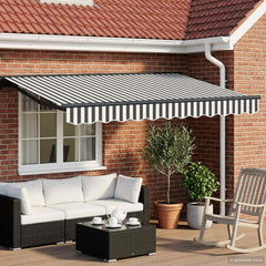 Solar Awning Anthracite White Stripe