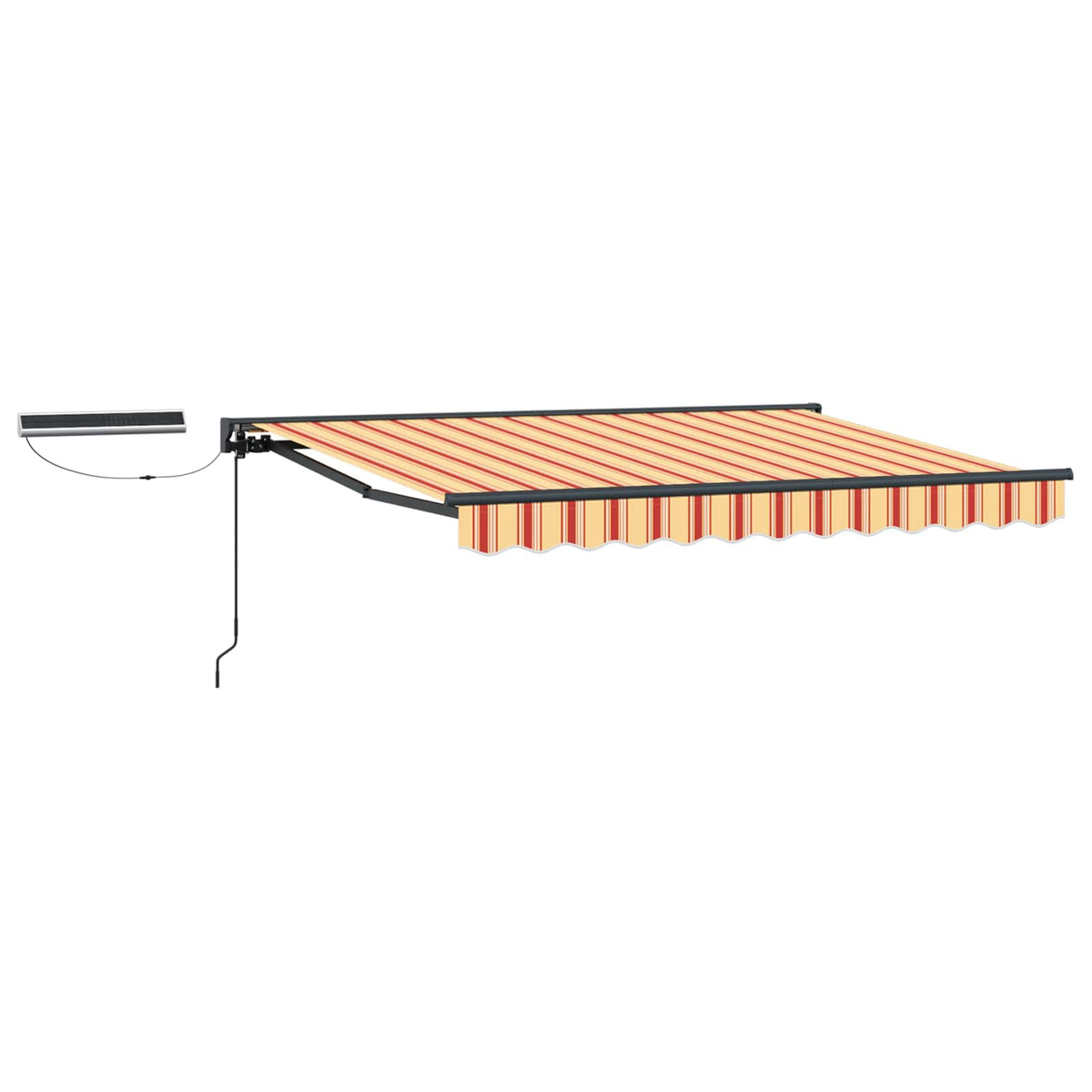 vidaXL Solar Electric Awning 3 x 2.5 m Yellow Orange and White Stripe 2