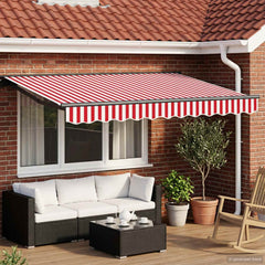 Solar Awning Anthracite Red White Stripe