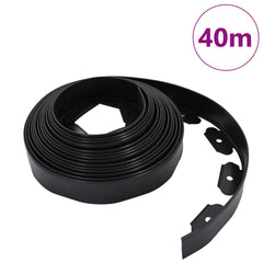 vidaXL Lawn Edgings Black 4000 x 4 x 5 cm Plastic 3