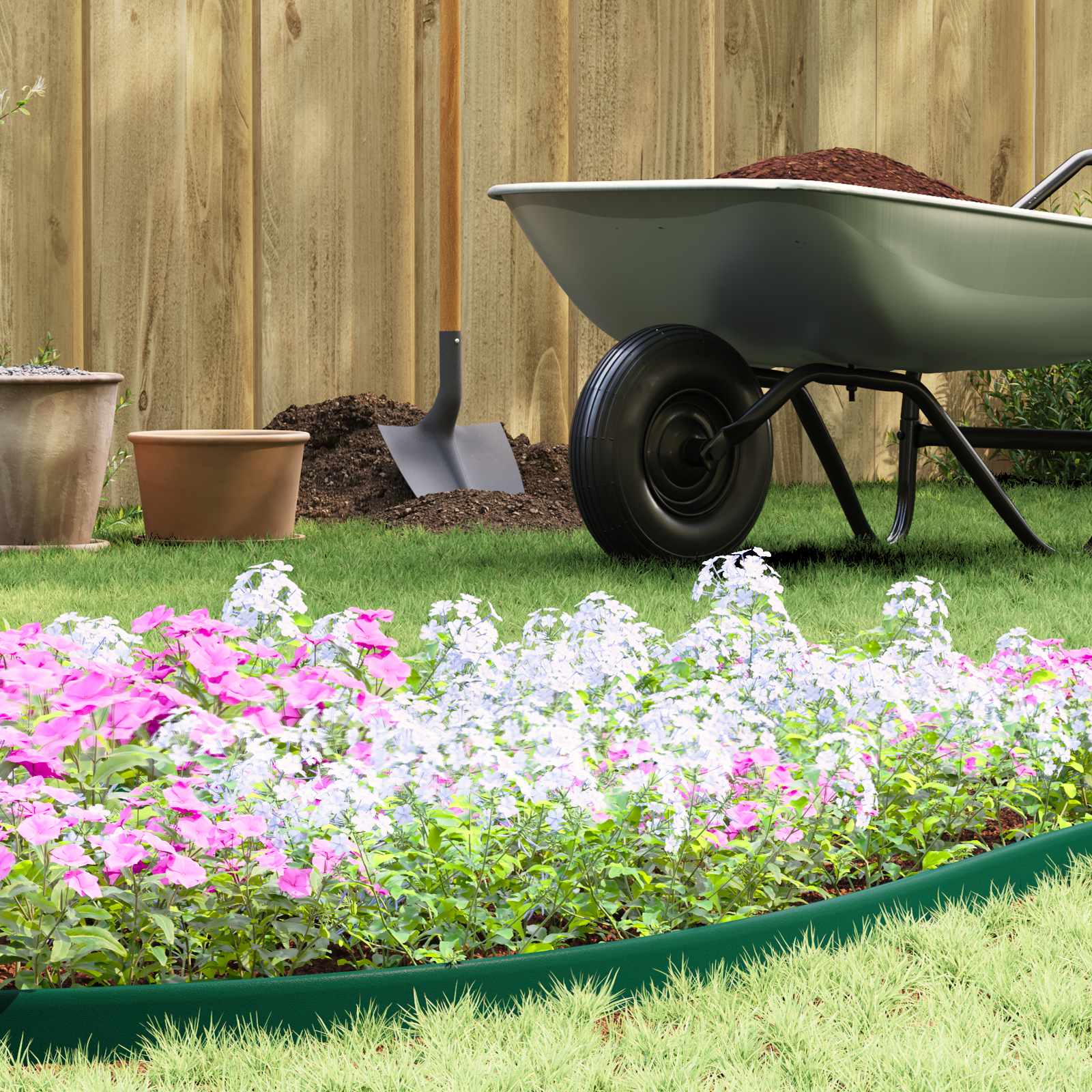 vidaXL Lawn Edgings Green 4000 x 4 x 5 cm Plastic 1