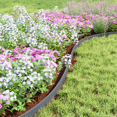 vidaXL Lawn Edgings Grey 4000 x 4 x 5 cm Plastic 4