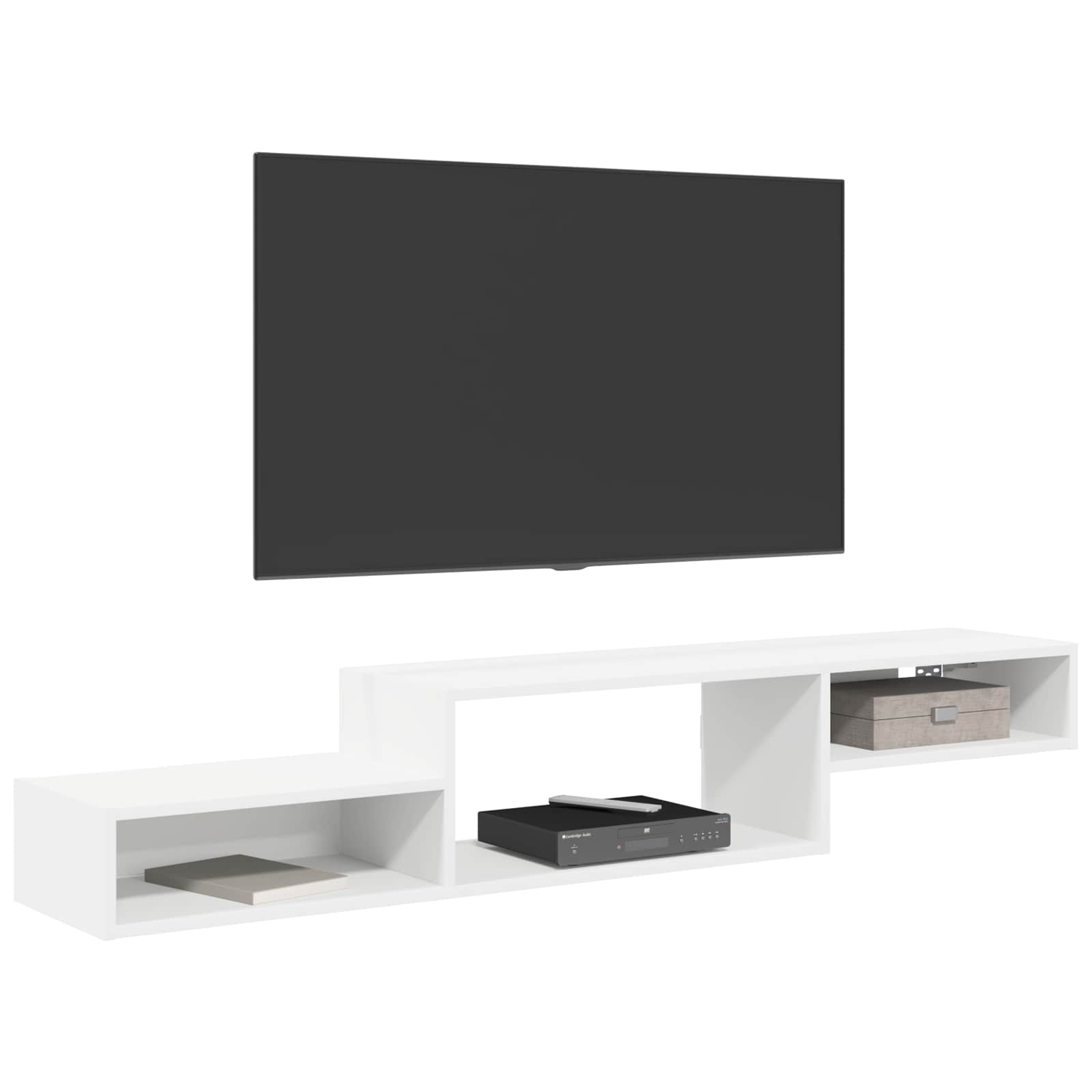vidaXL Wall-mounted TV Cabinet Wall-Mounted White 150 x 28 x 26 cm 3