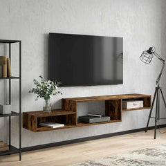 vidaXL Wall-mounted TV Cabinet Wall-Mounted Smoked Oak 4