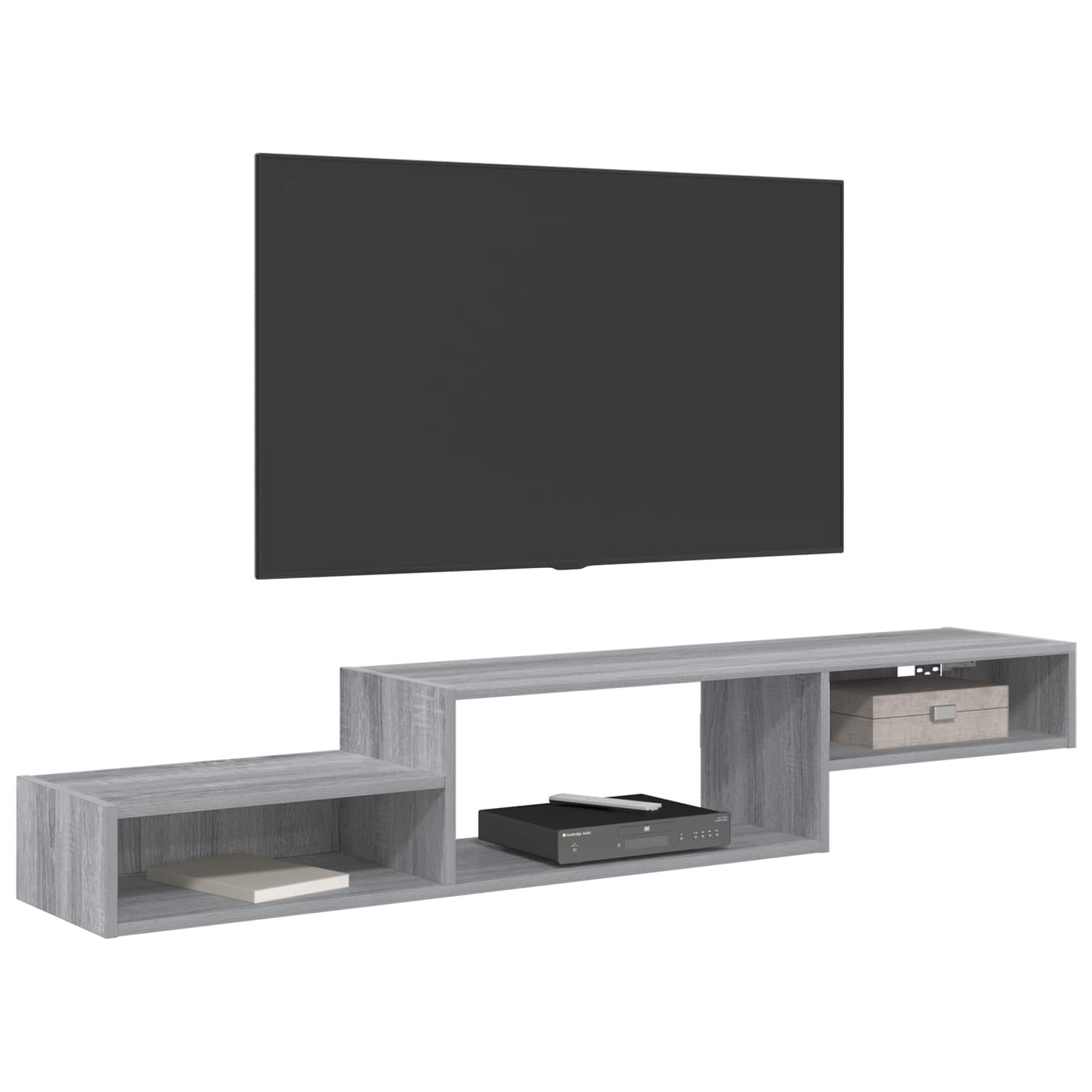 vidaXL Wall-mounted TV Cabinet Wall-Mounted Grey Sonoma 3