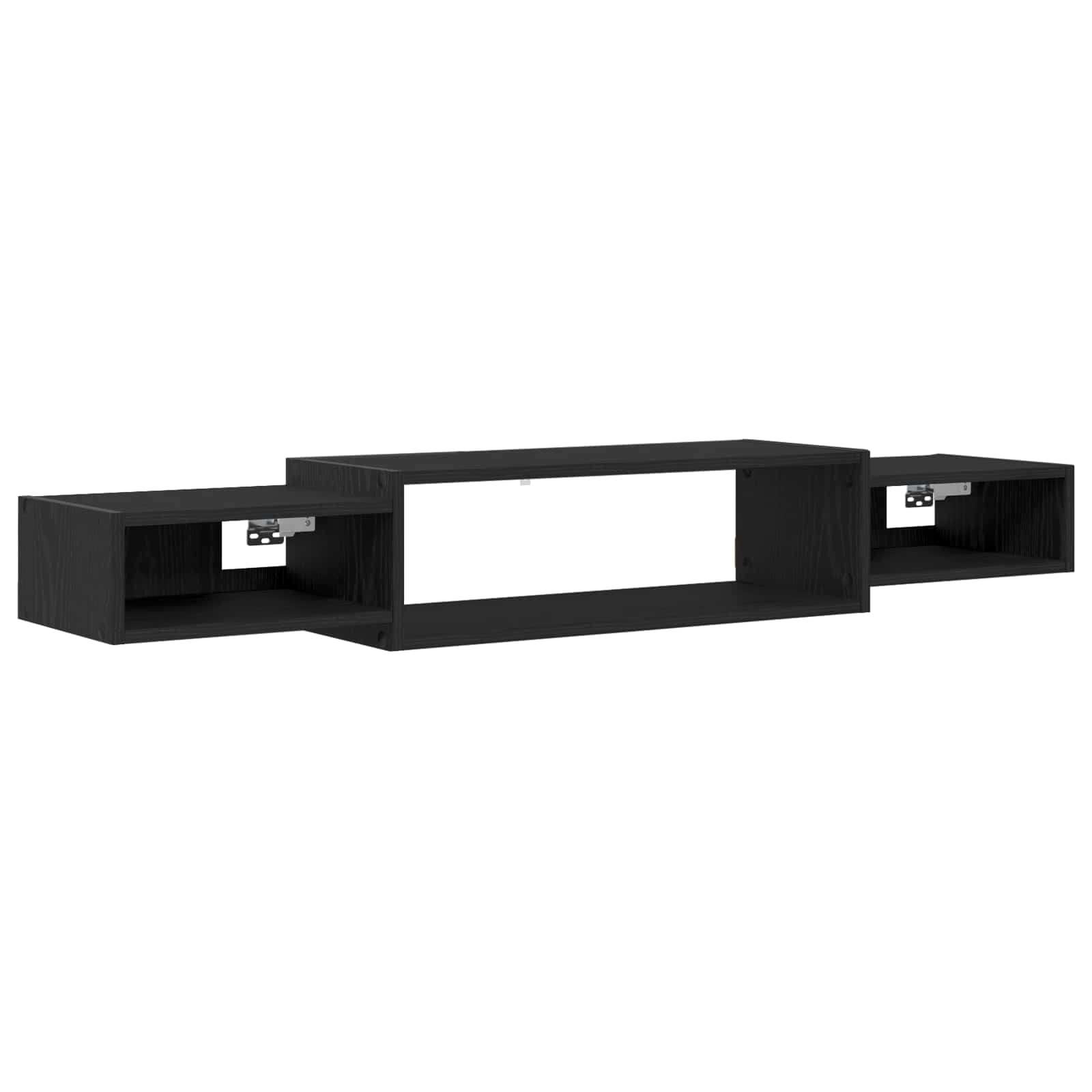vidaXL Wall-mounted TV Cabinet Wall-Mounted Black Oak 140 x 28 x 21 cm 2