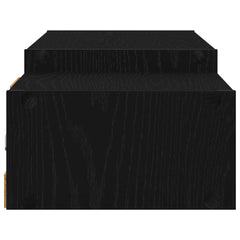 vidaXL Wall-mounted TV Cabinet Wall-Mounted Black Oak 140 x 28 x 21 cm 6