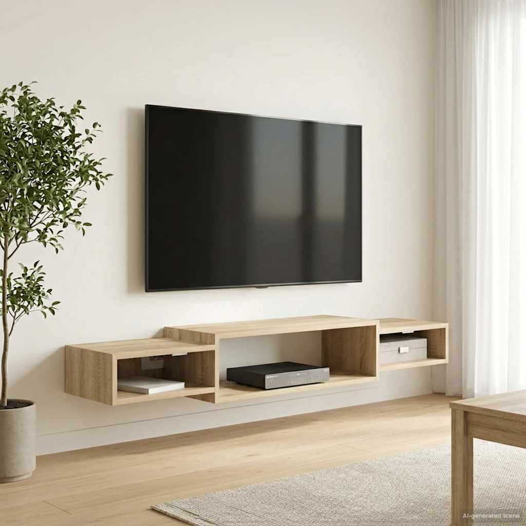 vidaXL Wall-mounted TV Cabinet Wall-Mounted Sonoma Oak 4
