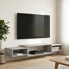 vidaXL Wall-mounted TV Cabinet Wall-Mounted Concrete Grey 1