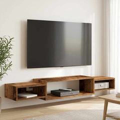 vidaXL Wall-mounted TV Cabinet Wall-Mounted Old Wood 140 x 28 x 21 cm 4