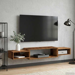 vidaXL Wall-mounted TV Cabinet Wall-Mounted Old Wood 140 x 28 x 21 cm 1