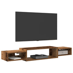 vidaXL Wall-mounted TV Cabinet Wall-Mounted Old Wood 140 x 28 x 21 cm 3