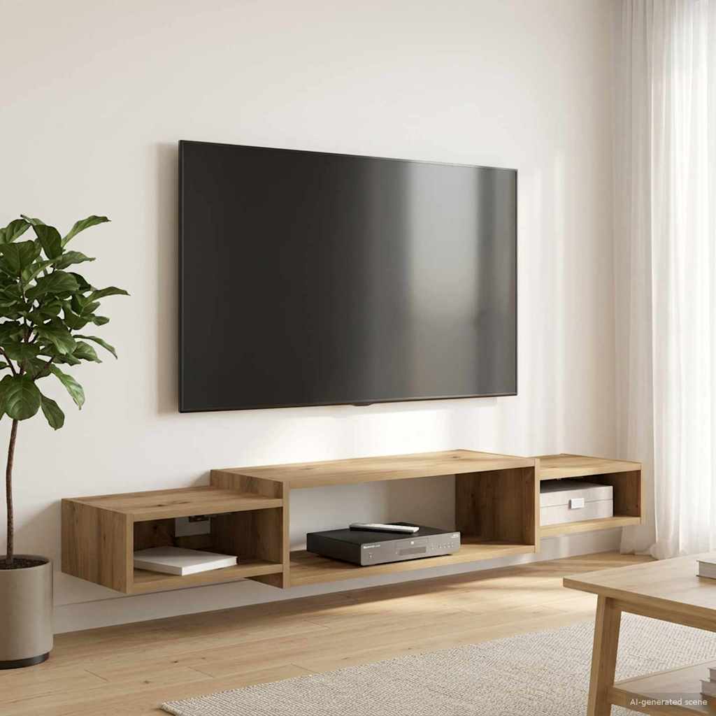 vidaXL Wall-mounted TV Cabinet Wall-Mounted Artisan Oak 1